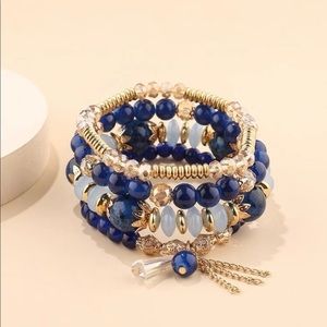 Crystal Beaded 4 Piece Bracelet Set